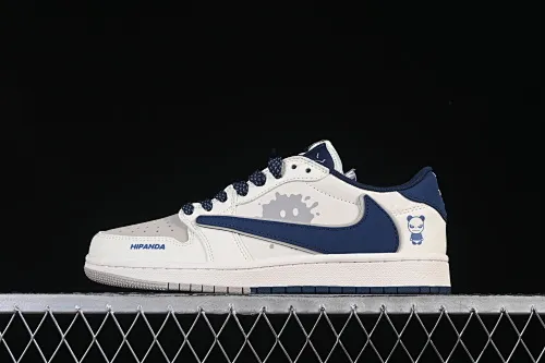 All categories Air Jordan Jordan series basketball shoes Air Jordan 1 Low high-end customized low-top sneakers Travis Scott x Fragment Design x Air Jordan 1 Low OG SP AJ1 Joe 1 violent bear joint milk white gray blue low-top cultural casual sneakers XD0798-310